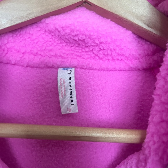 NWT Free People Women's Hit The Slopes Fleece Jacket, Magenta Minx Sz Large - Picture 8 of 10